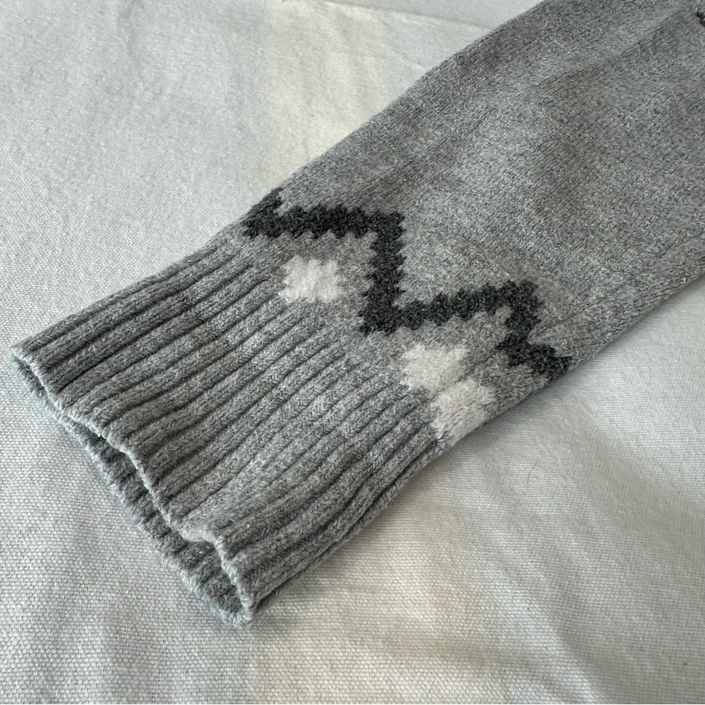 LOFT Fair-Isle Pattern Yoke Sweater Turtleneck Cozy Winter Cotton Blend Size L - Picture 5 of 10